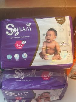 Soham Baby Diapers Size 1-2, 36 Pack