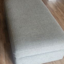 Sleek Comfy Grey Couch With Ottoman