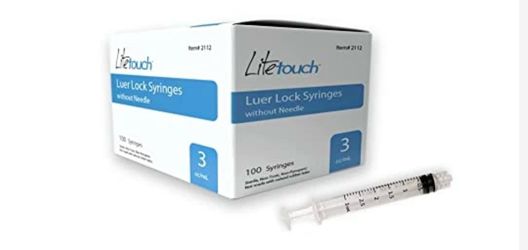Litetouch Luer lock syringes without needles