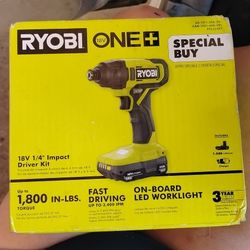 Ryobi ONE+ 18v 1/4" impact driverkit
