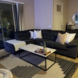 Charcoal Sectional Queen Bed Pull Out Couch 