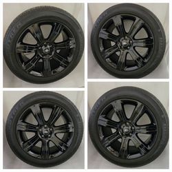 OEM Range Rover Autobiography 21" Black Wheels Rims Tires and Black Lugs