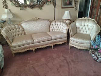 Stunning Vintage French Provincial / Rococo Revival Living Room & Dining Collection