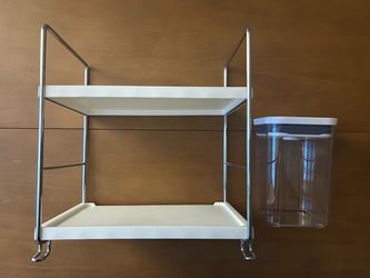 Organizer container and two tier rack