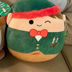 Squishmallows  12" Christmas Jangle Winking Workshop Elf Plush. New with tag.