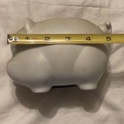 Vintage White Ceramic Piggy Bank Complete