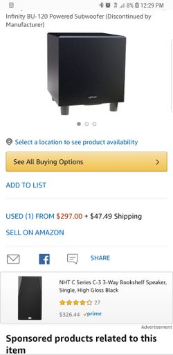 Infinity 8" subwoofer