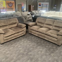 Chocolate Brown Comfy Sofa Set 