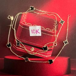 10K Solid Gold Wedding Set ( Chain 18 Inches Long and Bracelet 7.5 Inches Long)