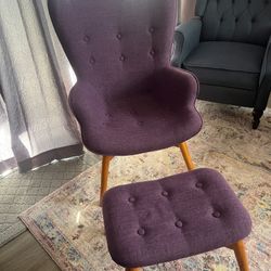 Really Cute Purple Chair and Ottoman