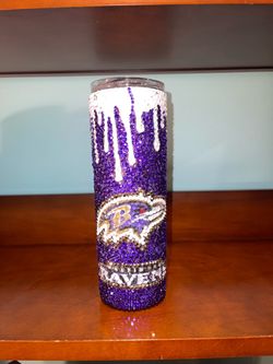 Rhinestone Drip Tumbler Purple Bedazzled