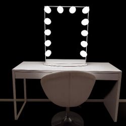 White Vanity Desk & Chair Set – Modern & Stylish 