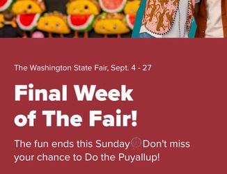 2 Puyallup fair tickets