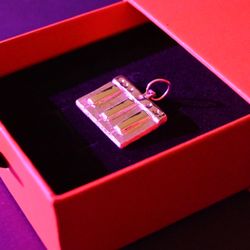 925 Silver Pendant Piano Necklace 