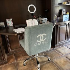 Beautiful nail head, turquoise office chair, Designer