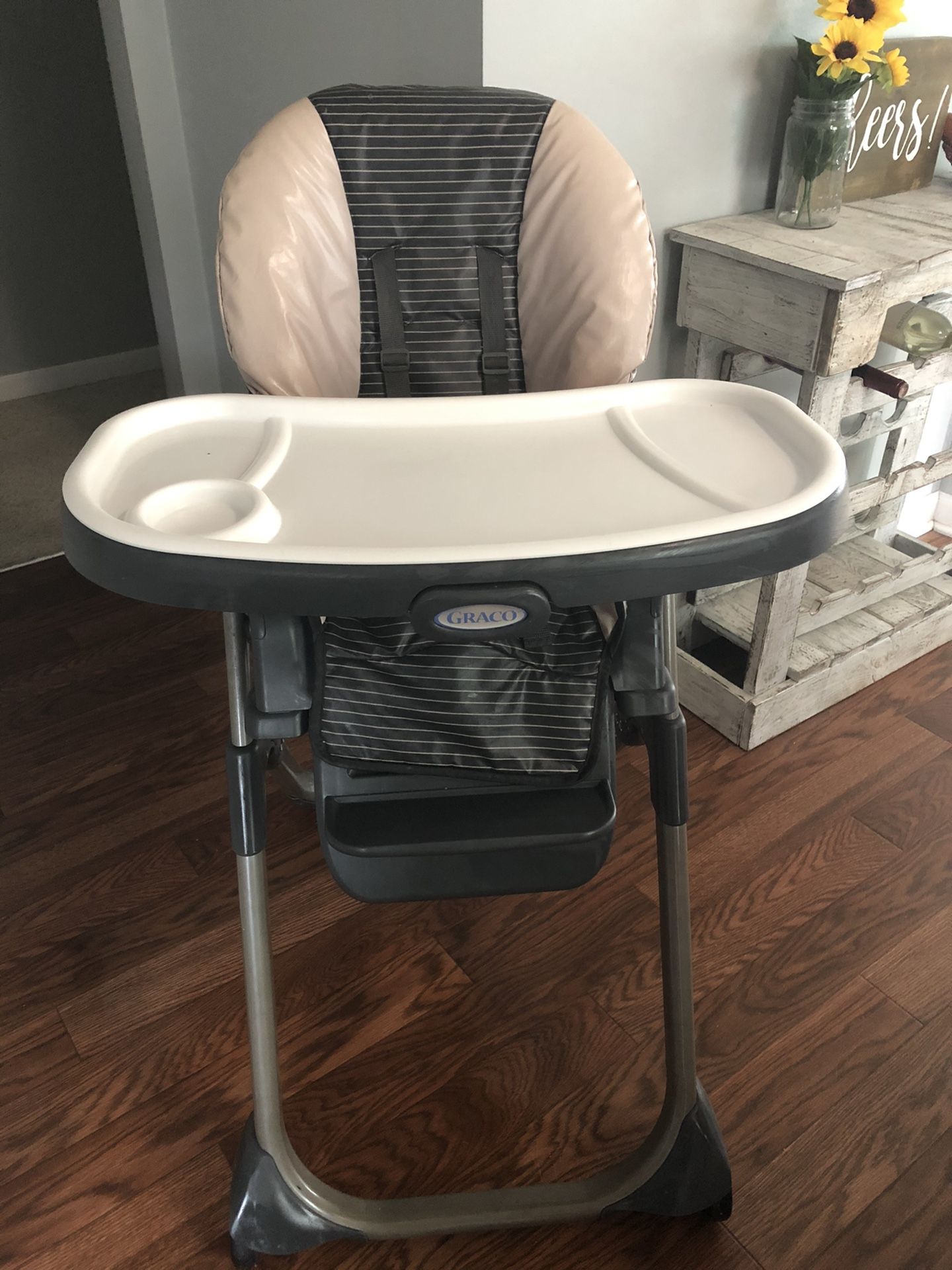 High chair and stroller