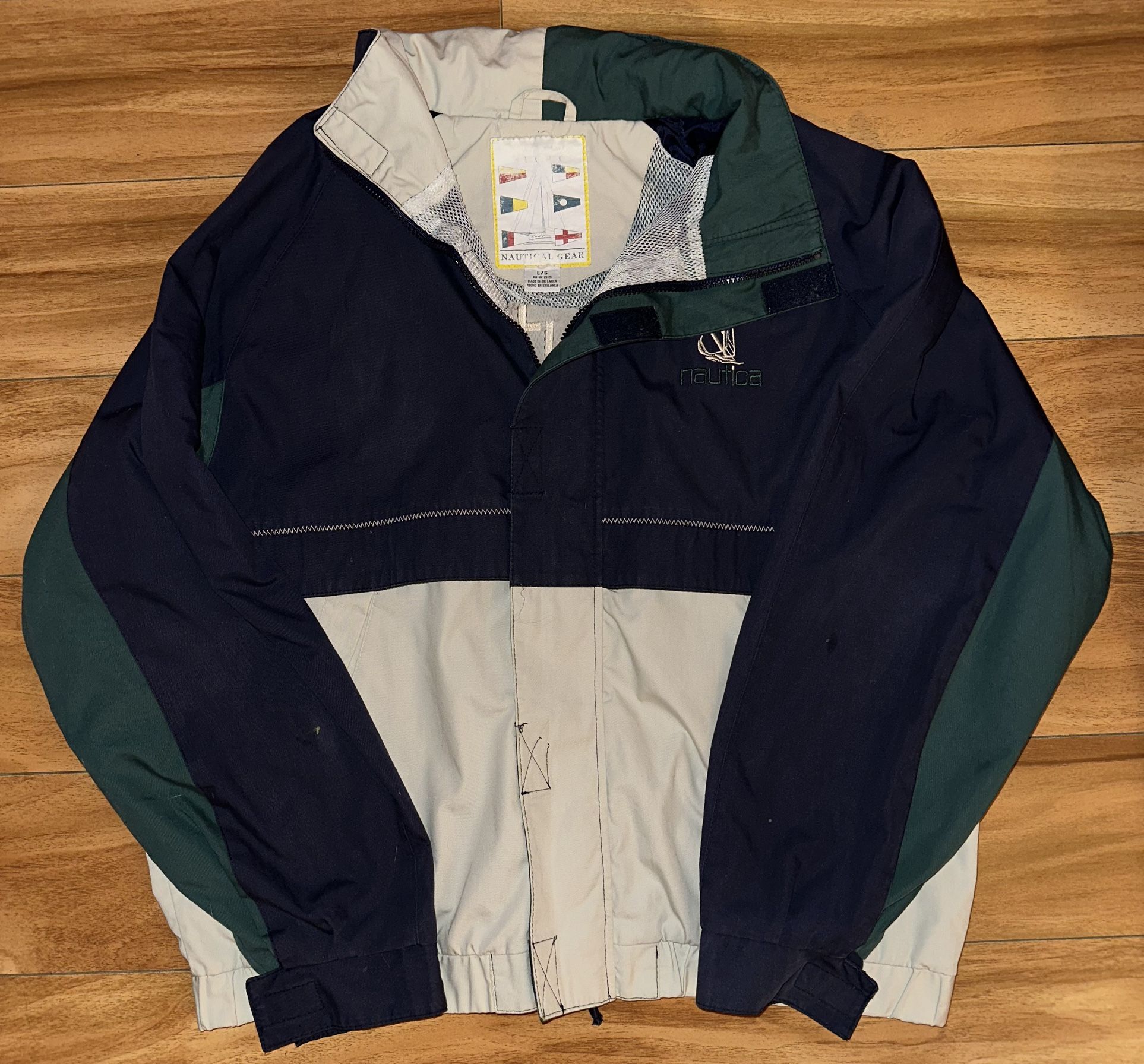 vintage Nautica colorblock windbreaker jacket