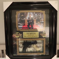 Scarface Tony Montana Make Way For The Bad Guy Collectible Frame