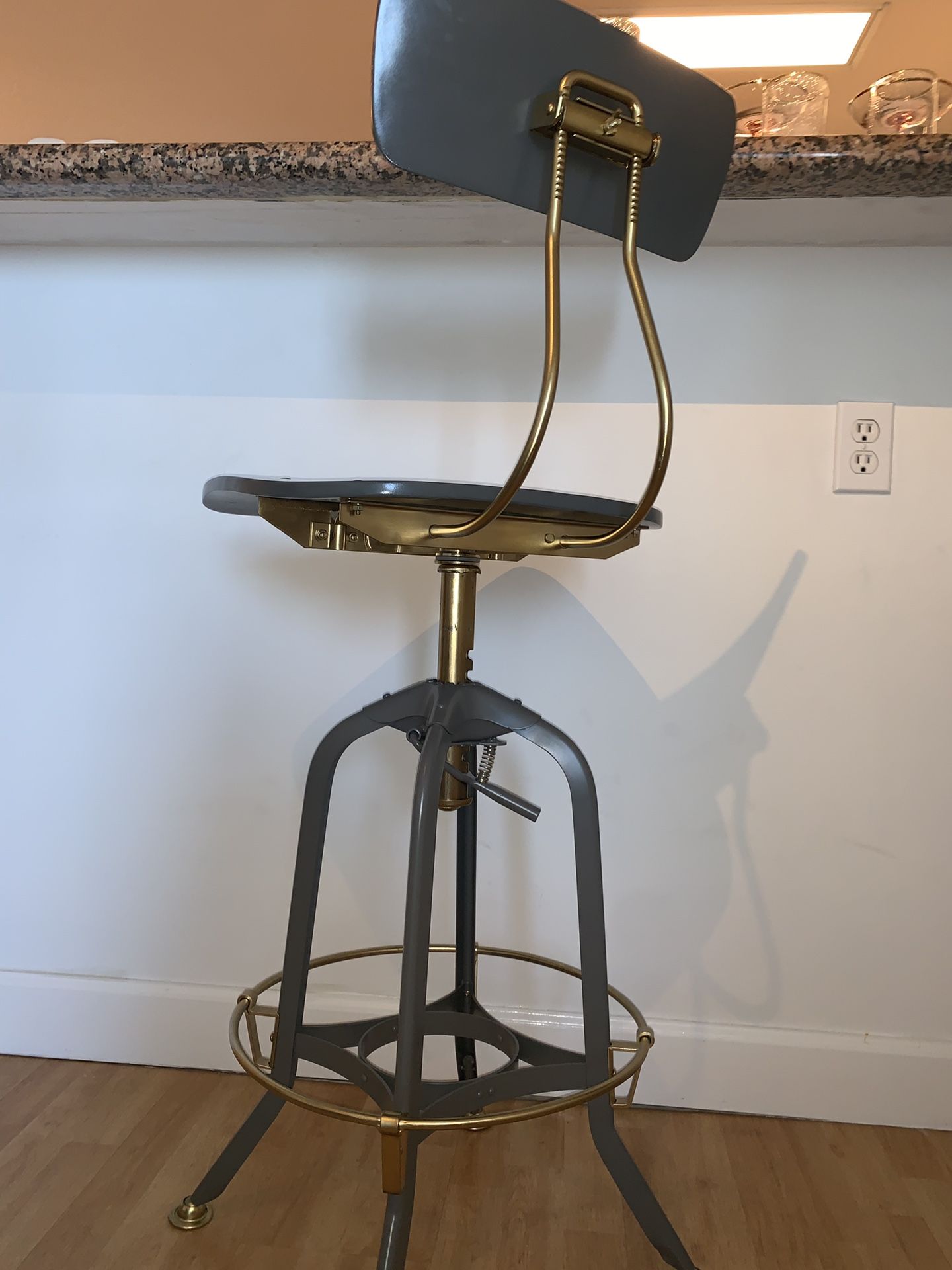 Restoration Hardware Bar Stools in Grey and Brushed Brass 200 total