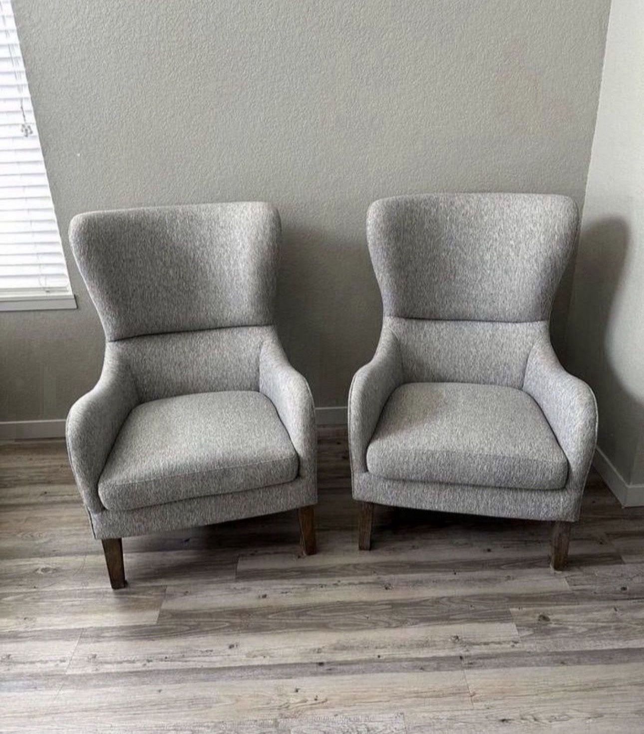 Madison Park - Gray Swoop Wingback chairs