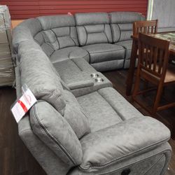 New Sectional Sofa With Three Recliners