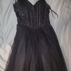 Black Corset Like Prom Dress