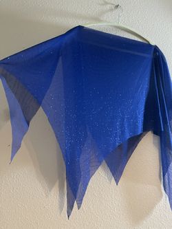 Sparkling Poncho Style Over Top Blouse (raw edges)