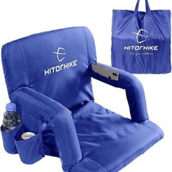 HITORHIKE Stadium Seat for Bleachers or Benches Portable Reclining Stadium Seat Chair with Padded