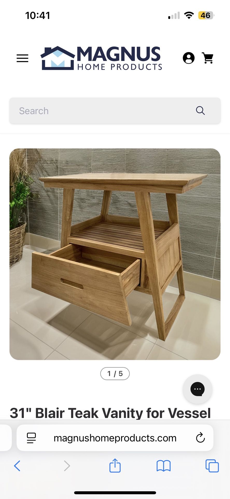 Teak Free Standing Vanity