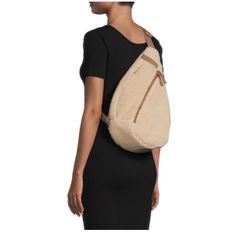 Women's Hands Free Zip Sling Bag Natural