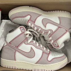 Size 9 Nike Dunk HI 1985 Barely Rose Denim Pink Summit White Men Casual Shoe DQ8799-100