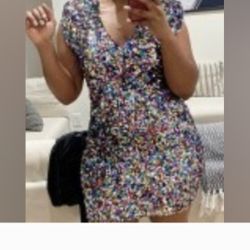Fashion Nova “Disco Luxe” Multicolor Sequin Mini Dress

