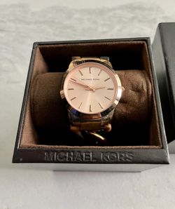 Michael Kors Watch Rose Tone Tortoise Twist Chain Link Ladies' Watch