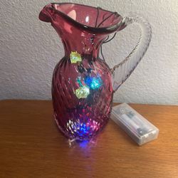 Vintage Cranberry Glass Hand Blown Stunning Color 
