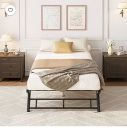 Black Metal Platform Bed Frame Twin NEW