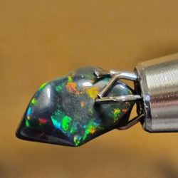 1.18ctw Sparkling Black Ethiopian Fire Opal Rough Polished Crystal Untreated 