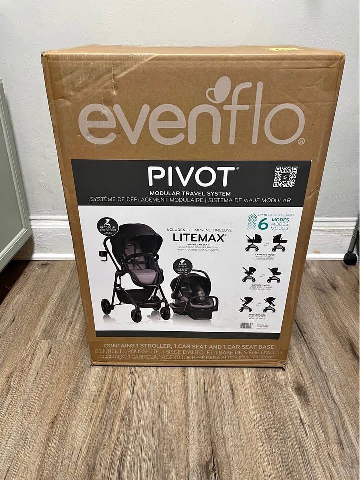 Evenflo Pivot Modular Travel System with LiteMax Infant Car Seat
