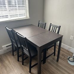 IKEA Ekedalen Extendable Dining Table with 4 chairs
