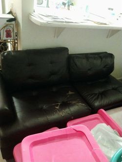Brown Leather Couch