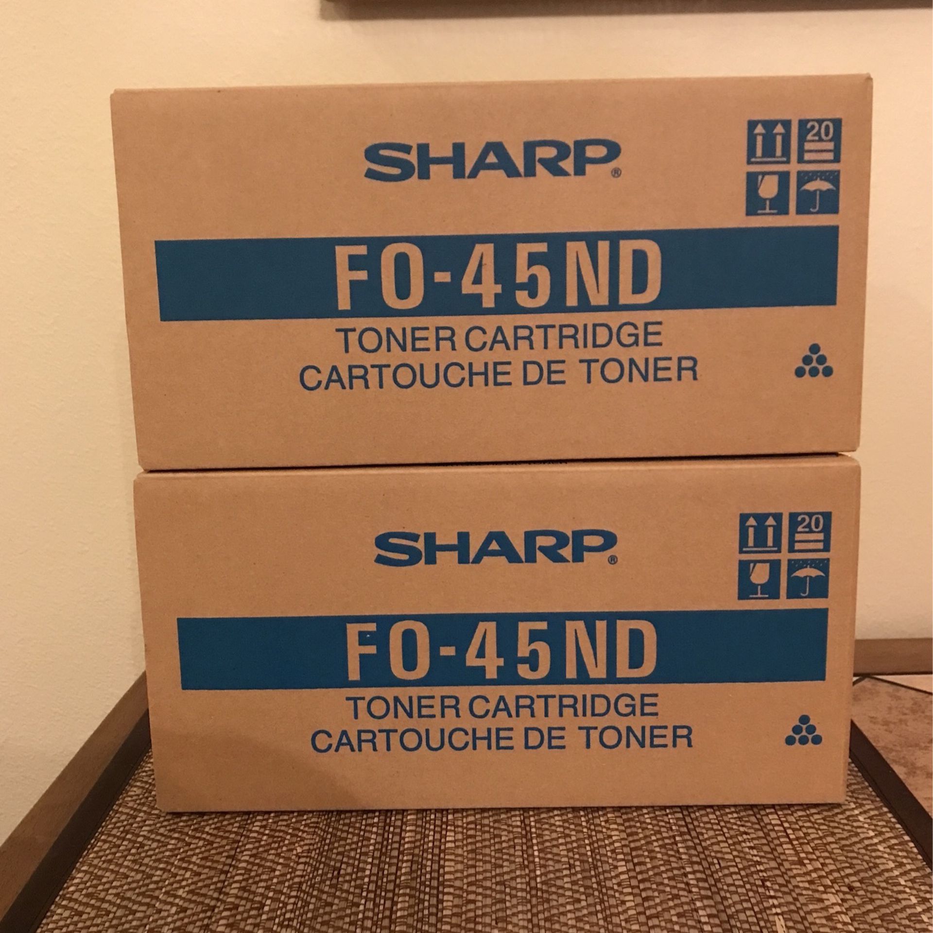 Sharp Toner Cartridge FO-45ND Set Of 2 Color Blk New For Fax Machines