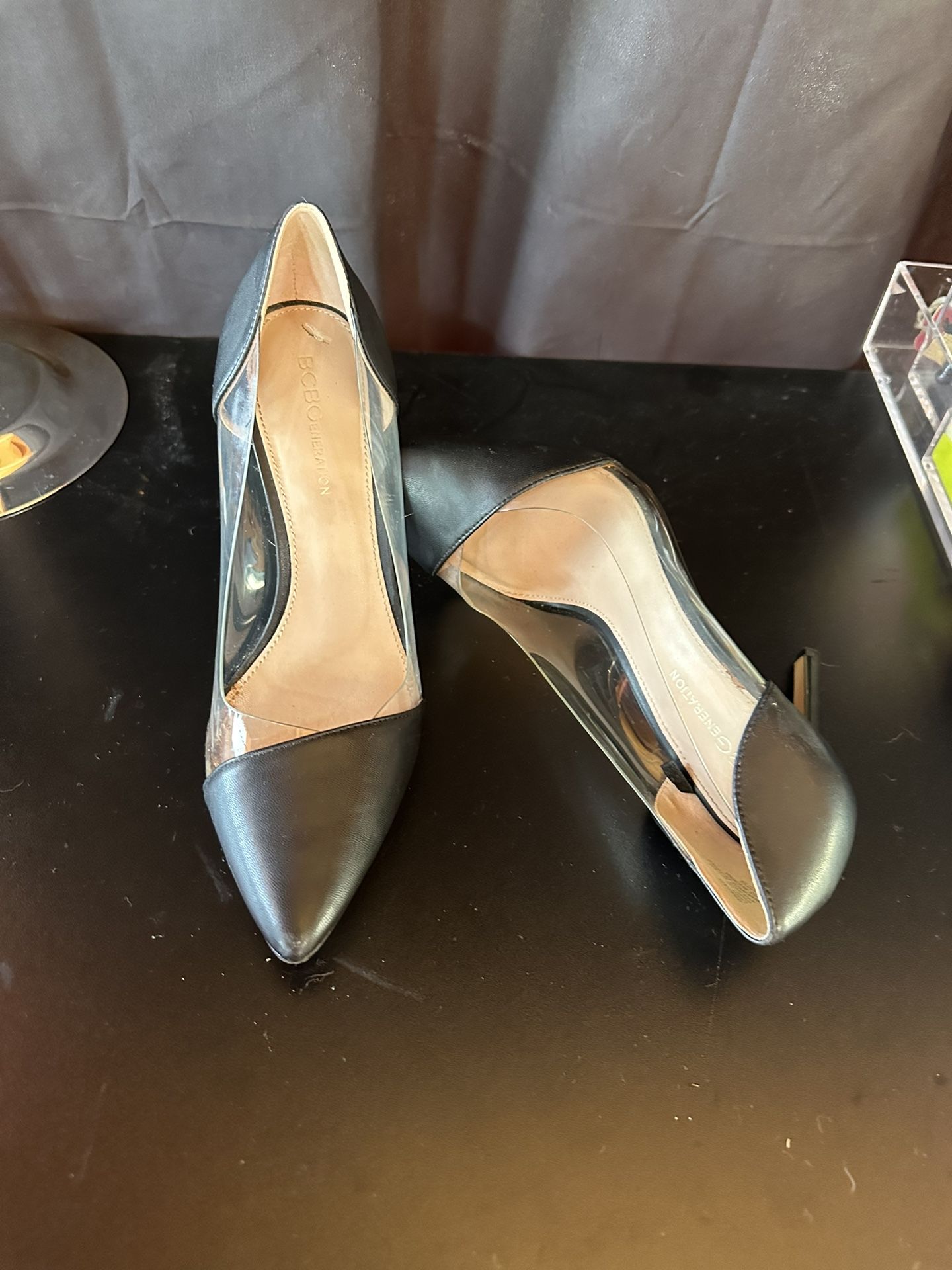 BCBG SHOES WITH CLEAR SIDES SIZE 9
