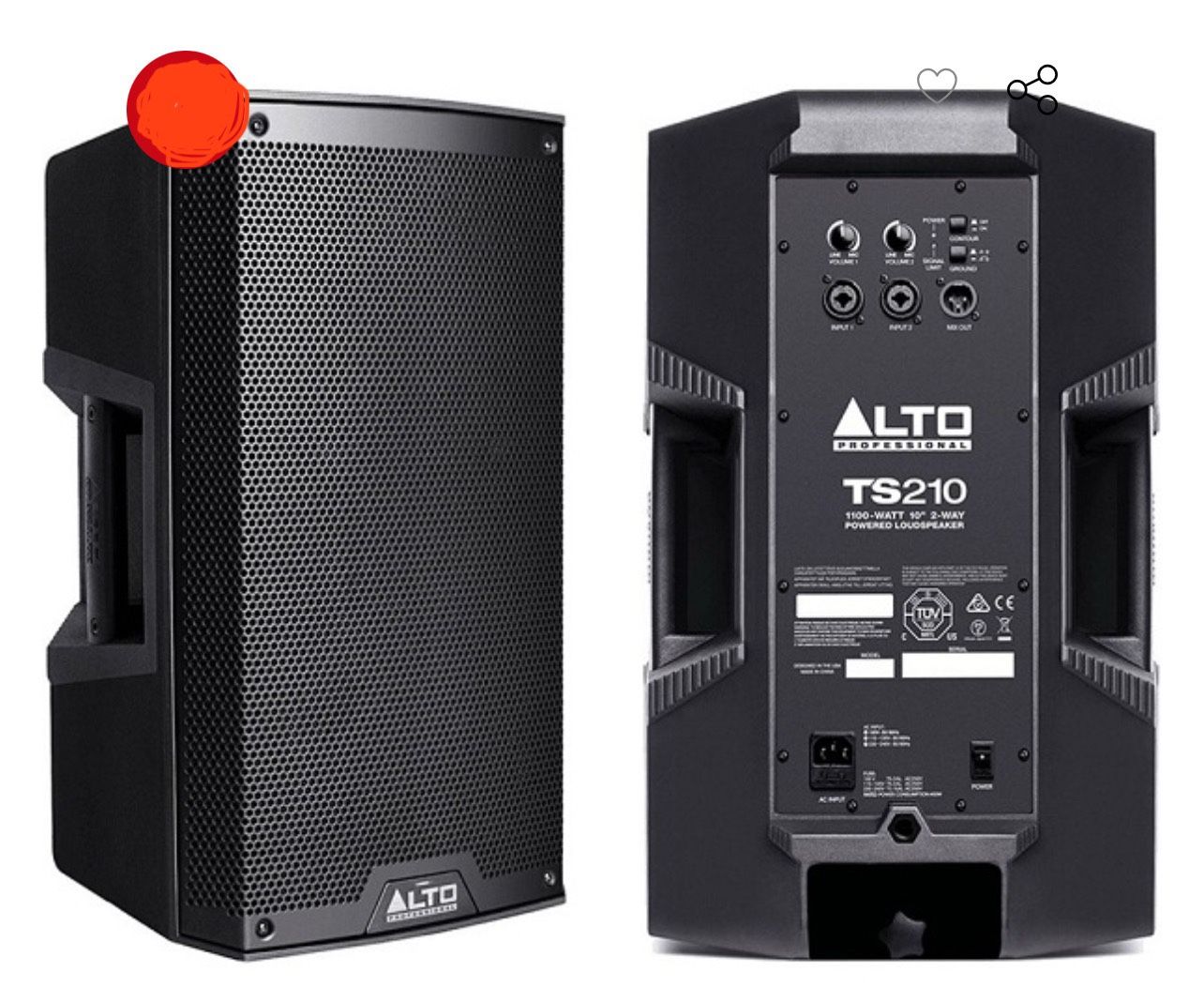 Pair Of Alto Professional TS210 10" 2-Way Powered Loudspeaker
