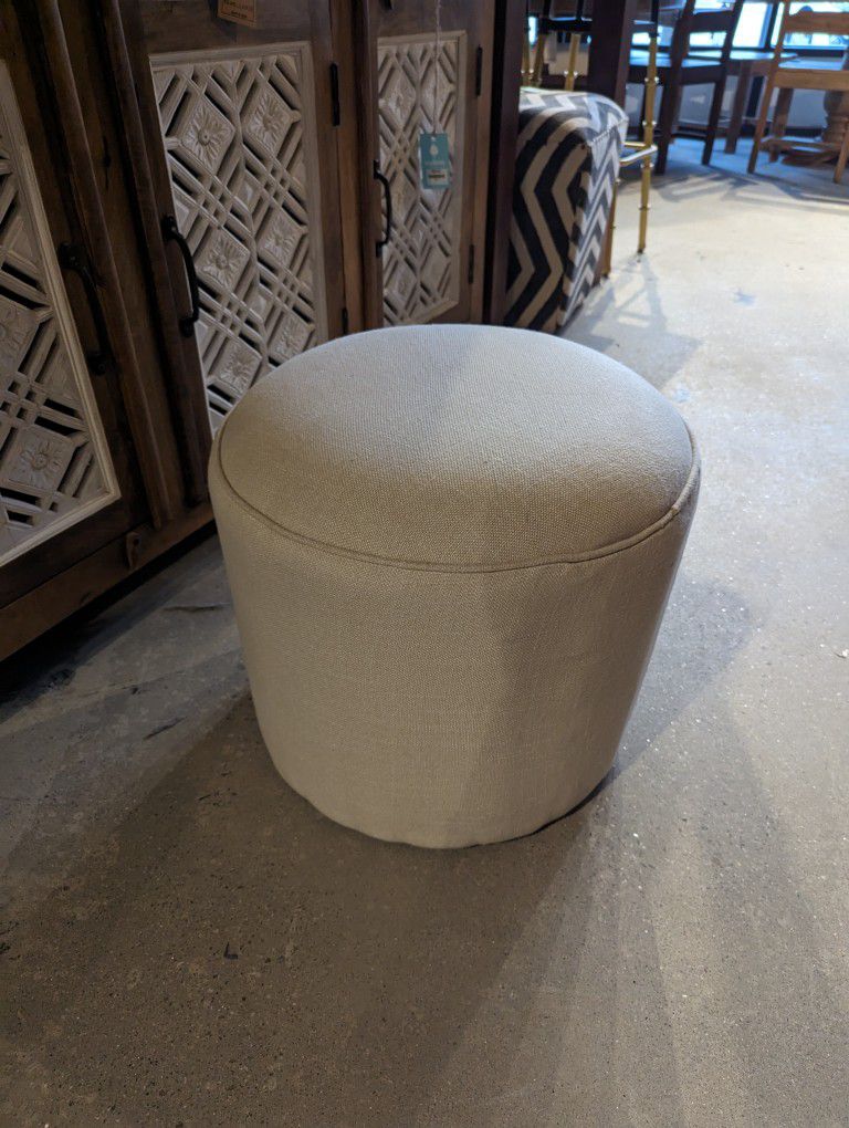 Round Upholstered Pouf