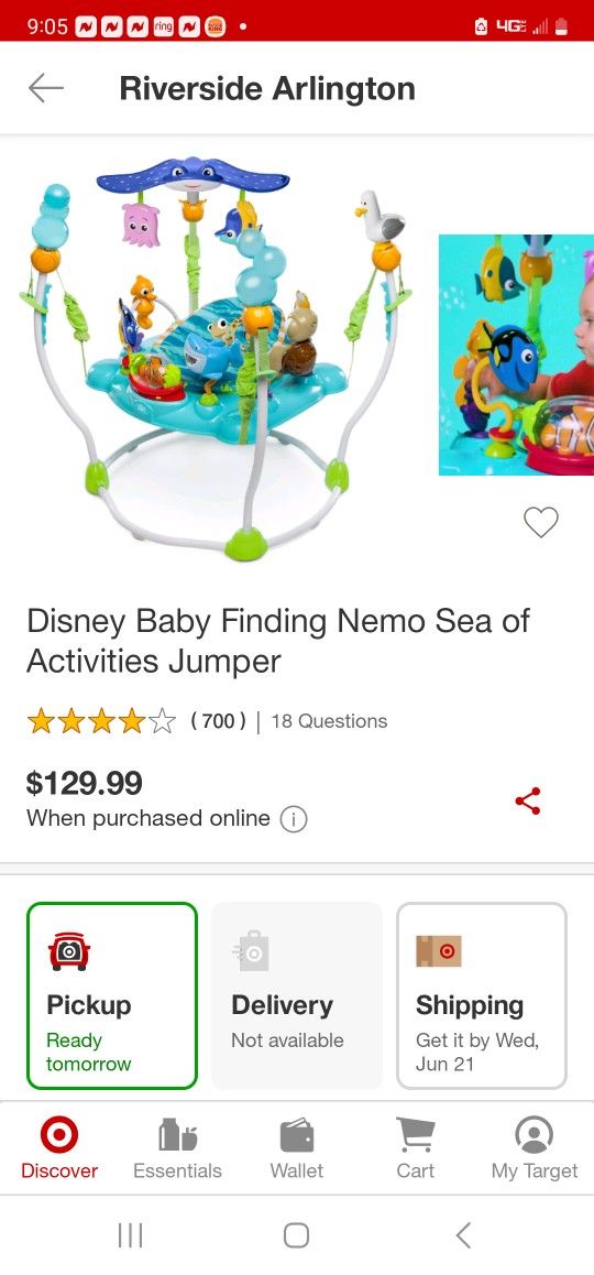 Finding Nemo Bouncer/Jumper And Playmat Combo