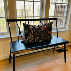 Black Metal Dining Bench