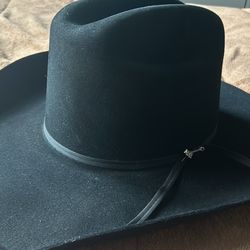 Stetson Hats 6X Precreased Rancher Black 4" Brim Black Felt Cowboy Hat size 7 3/8