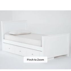Twin Bed Frame With Drawers Under Bed White 