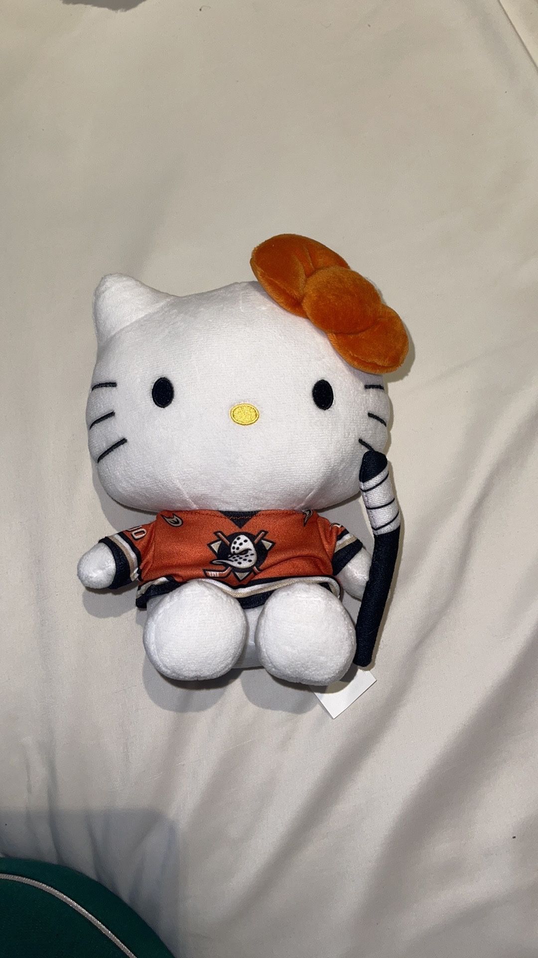 Hello Kitty Anaheim Ducks Jersey Plush