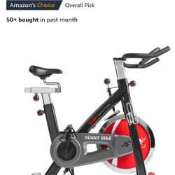 Sunny Health & Fitness Indoor Stationary Exercise Bike, 4-Way Adjustable Seat for Cycling Cardio workout at Home, Optional 49 LB Flywheel, Heavy-Duty 