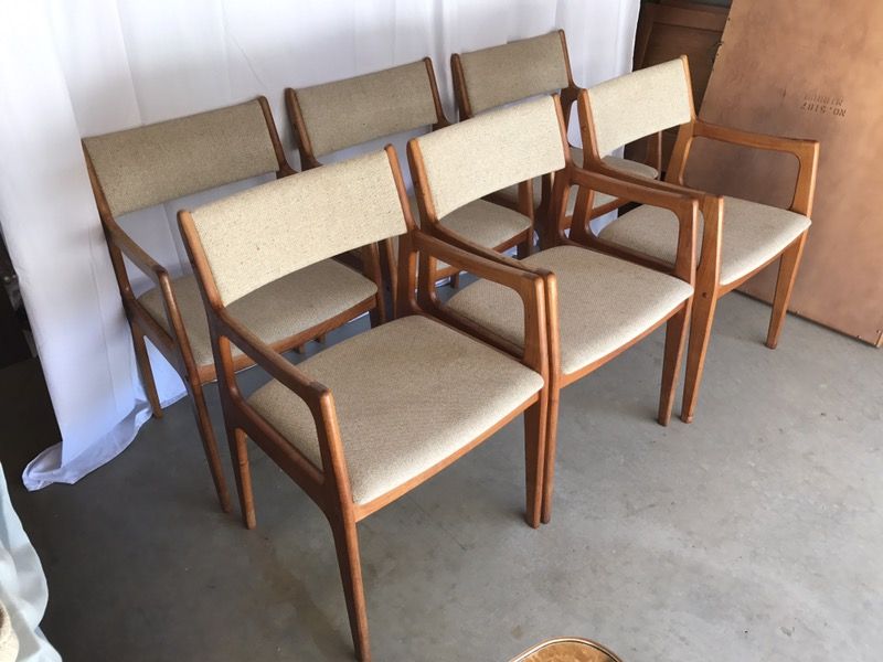 Mid century modern teak danish chairs